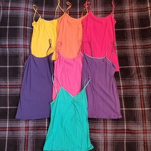 Set of 7! Spaghetti strap tops - bright colors